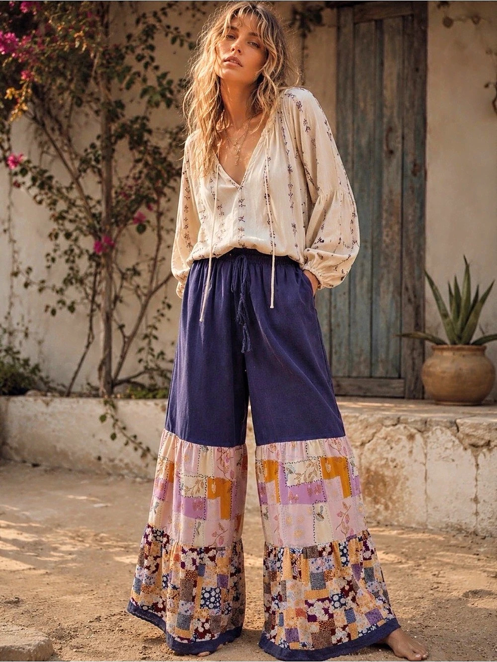 NWT Easel Women’s Wide Leg Boho Pants